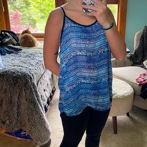 Blue sheer tank top